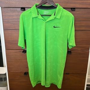 Nike Golf - Mens large neon green, textured golf polo